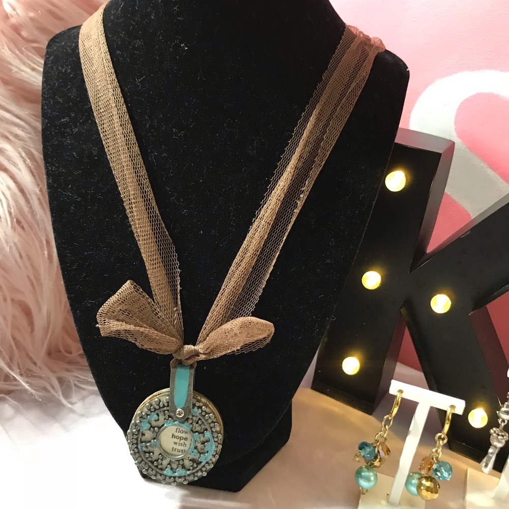 Handmade ribbon Bow tie necklace